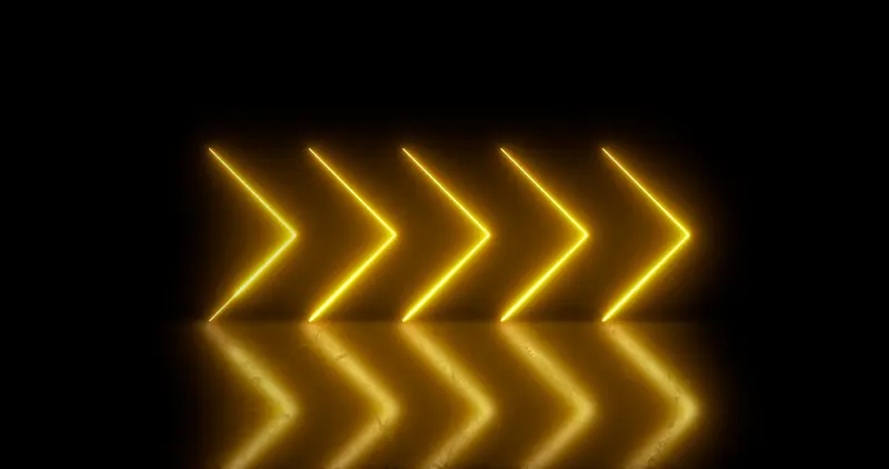 Golden Arrows glowing neon lines